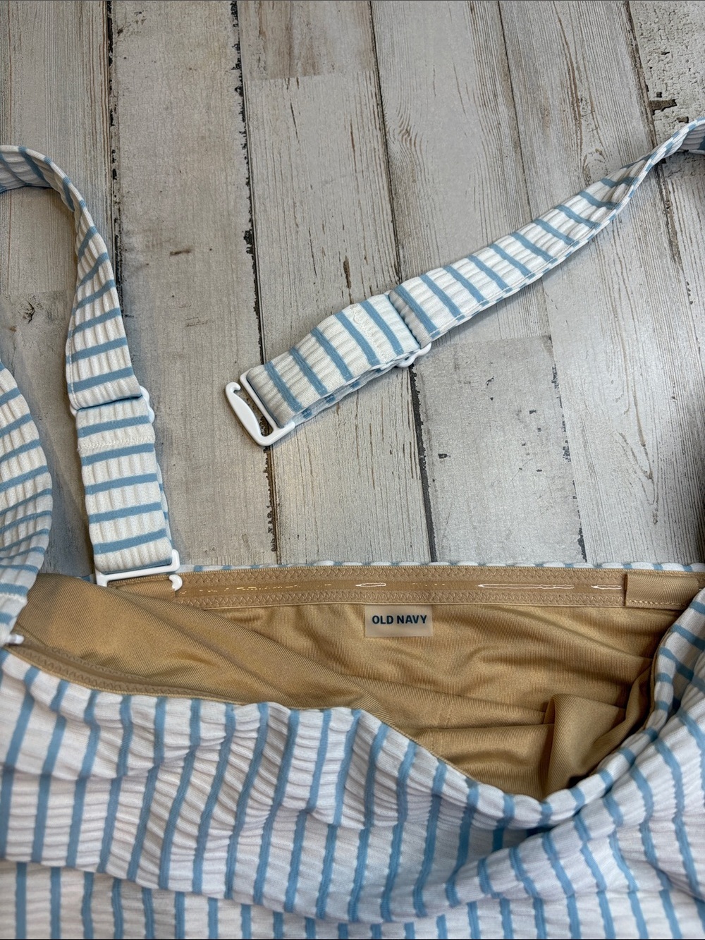Old Navy Women's Striped Bikini Top Adjustable Straps Blue/White Plus Sz 4X NWT! - Picture 10 of 16